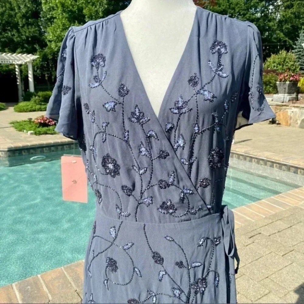 NWT Anthropologie BHLDN Plymouth Formal Beaded Maxi Wrap Dress 12 - Picture 9 of 10